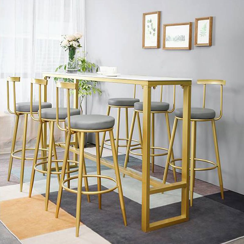 Noordse balktafel Rechthoek Stone Top Bistro Table met pedaal