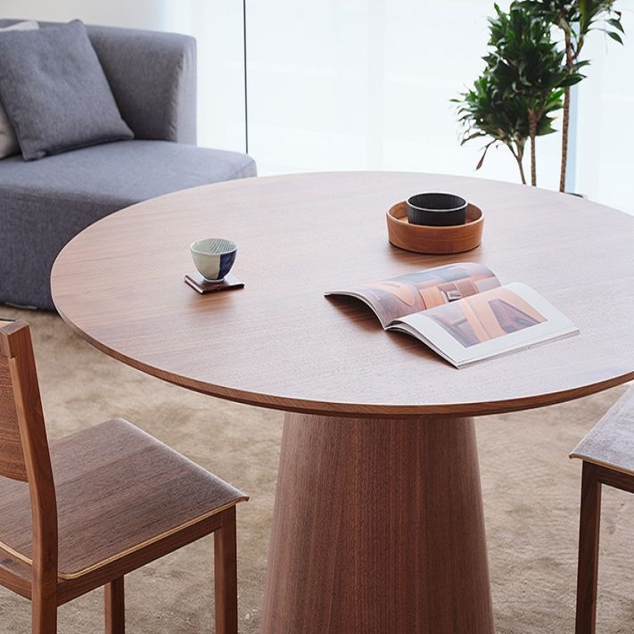 Contemporary Round Dinette Table Solid Wood Pedestal Dining Table Clearhalo 'Dining Tables & Seating' 'Dining Tables' 'dining_table' 'furn' 'furn_dining_table' 'Furniture' 'Kitchen & Dining Furniture' 1200x1200_aa8a47c4-abb3-46cd-a3e8-f8ea5ad72828
