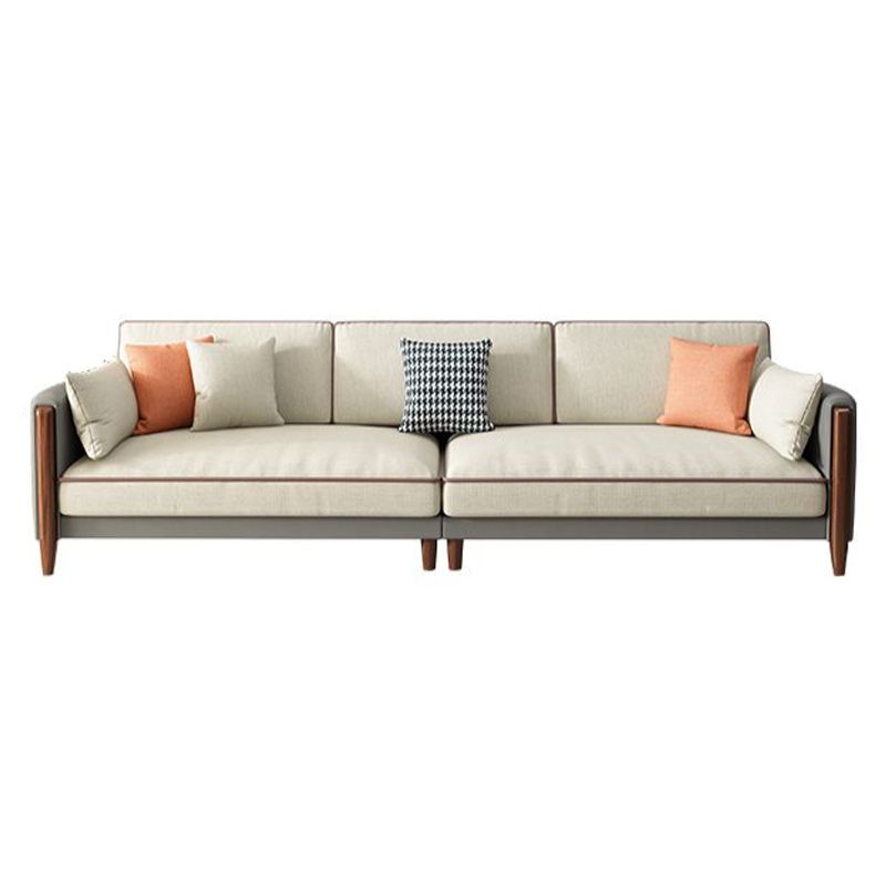 Greamy-White 35" High Contemporary Square Arm Standard Sofa with Loose Back Clearhalo 'furn' 'furn_sofas' 'Furniture' 'furniture_sofas' 'Living Room Furniture' 'Sofa' 'sofas' 1200x1200_aa8ad834-5452-4fe1-991e-3588965ff4cb