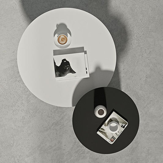 Pedestal Design Cocktail Table White/black Iron Round Coffee Table Clearhalo 'Coffee & Accent Tables' 'Coffee Tables' 'coffee_tables' 'furn' 'furn_coffee_tables' 'Furniture' 'furniture_coffee_tables' 'Living Room Furniture' 1200x1200_aa8b64e3-d72f-4e75-a934-74e6e511cfab