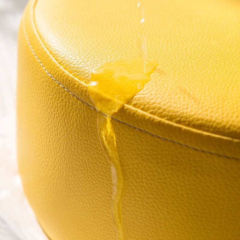 Waterbestendig Ottomaanse vaste kleur faux leer rond pouf ottoman