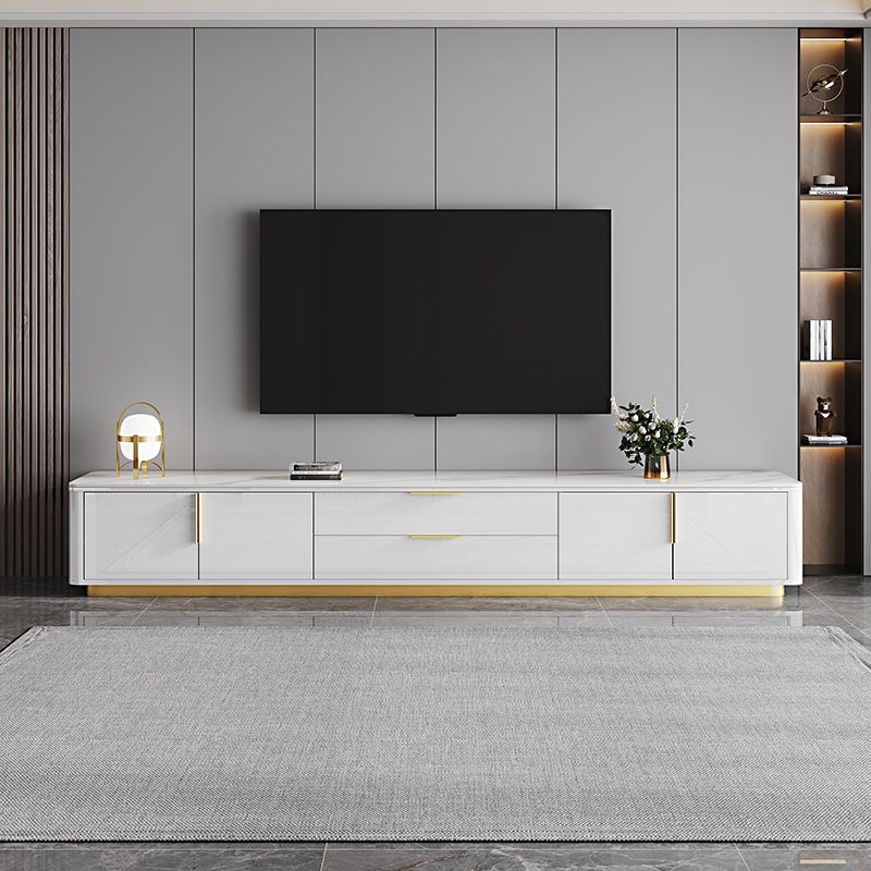 Console multimediale per TV Glam da 16" W, contenitore chiuso, console multimediale per TV con cassetti