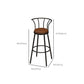 Brown Bar Stool and Table Set Industrial 1/2/4/7 Pieces Table and Stool Set