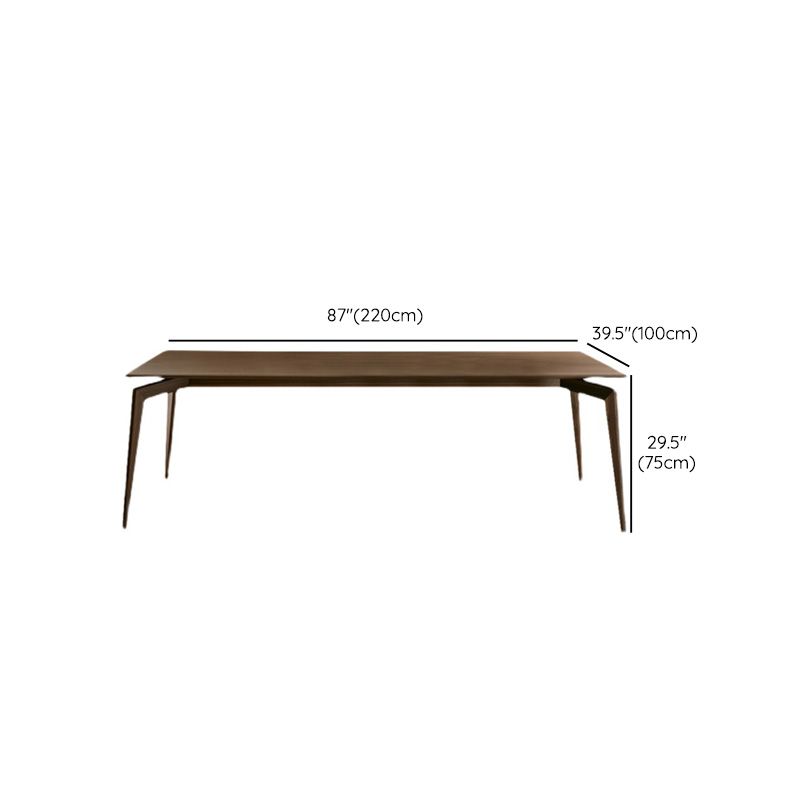 Industrial Style Rectangular Dining Table with Wooden Legs for Home Use