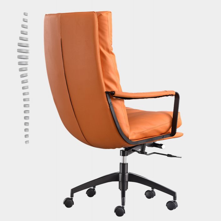 Modern Desk Chair Leather Computer Chair High-Back/Mid-Back Chair Clearhalo 'furn' 'furn_office_chair' 'Furniture' 'Office Chairs' 'Office Furniture' 'office_chair' 1200x1200_aa8de83f-a214-4bb6-b7d9-b33854efe861