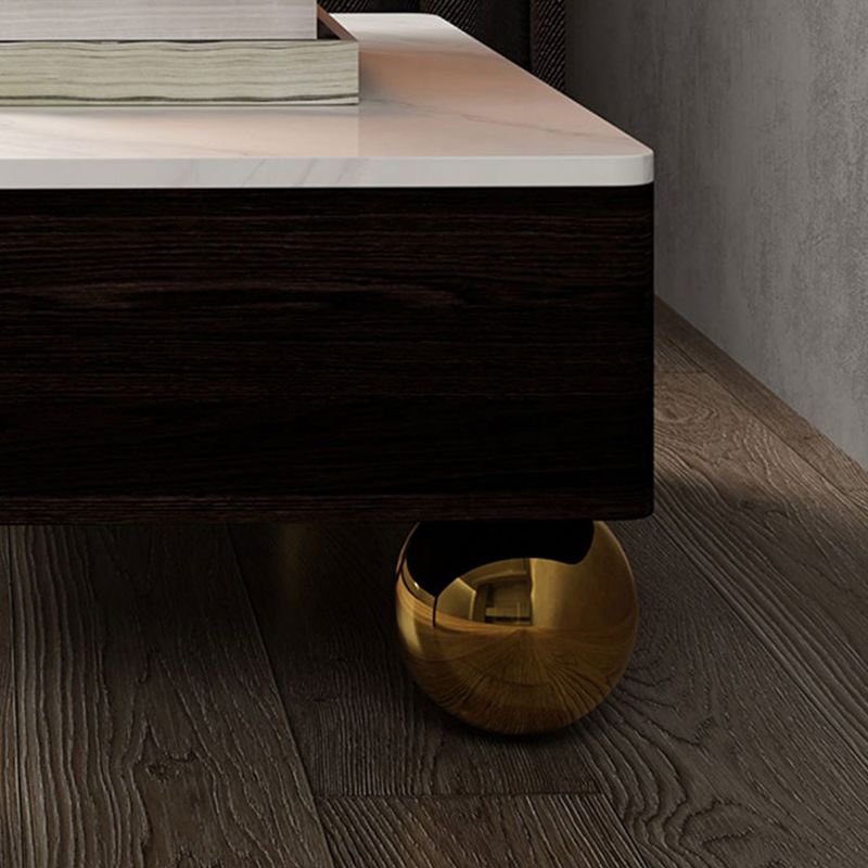 Accent Table Nightstand with Drawer and Shelf 19" Tall Wood Nightstand