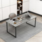 Stone Rectangular Writing Desk Modern 29.53" Tall Office Desk with Sled Base Clearhalo 'furn' 'furn_office_desk' 'Furniture' 'Office Desks' 'Office Furniture' 'office_desk' 1200x1200_aa94ad26-ebae-4077-9bd0-47f96ffdbae0