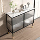 Modern China Cabinet Glass Doors Metal Storage Cabinet for Dining Room