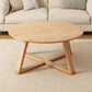 Cross Legs Coffee Table Minimalist Solid Wood Round Coffee Table