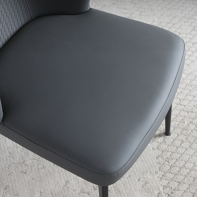 Sillas de comedor de cuero minimalistas sólidos sillón de comedor sin brazo