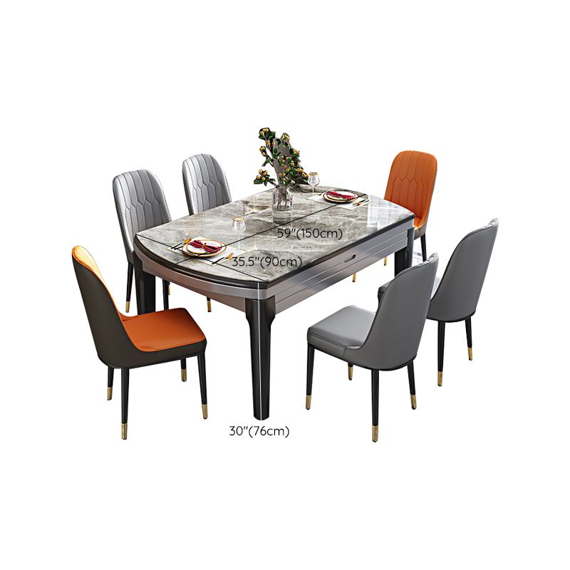 センターストーンダイニングテーブルセット7ピースキッチン用ダイニングセット