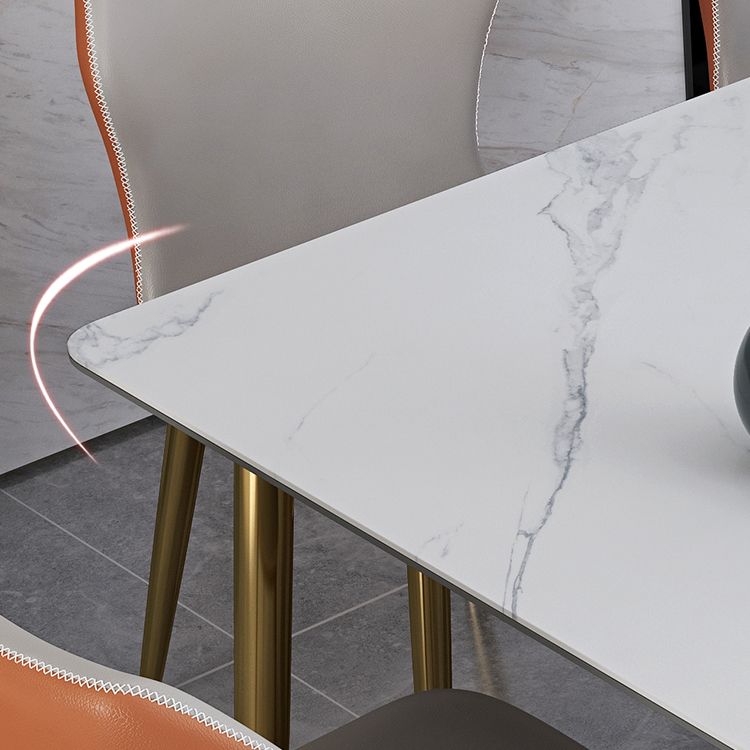 1/4/7 Pieces Stainless Steel Dining Table Set with Stone Top Glam Scalable Dinette Set Clearhalo 'Dining Room Sets' 'Dining Tables & Seating' 'dining_room_set' 'furn' 'furn_dining_room_set' 'Furniture' 'furniture_dining_room_set' 'Kitchen & Dining Furniture' 'kitchen&dining_furn' 'kitchen' 1200x1200_aa984861-ec2e-4188-b4b8-81ee5ecb7071