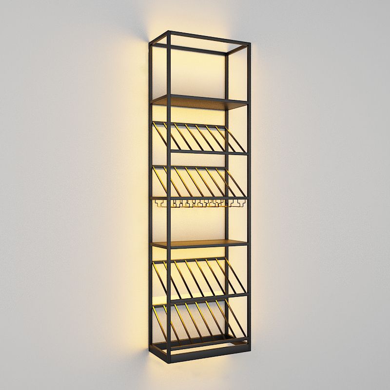 Bottiglia di vino da pavimento in ferro e portabottiglie moderna portanate moderne con scaffale