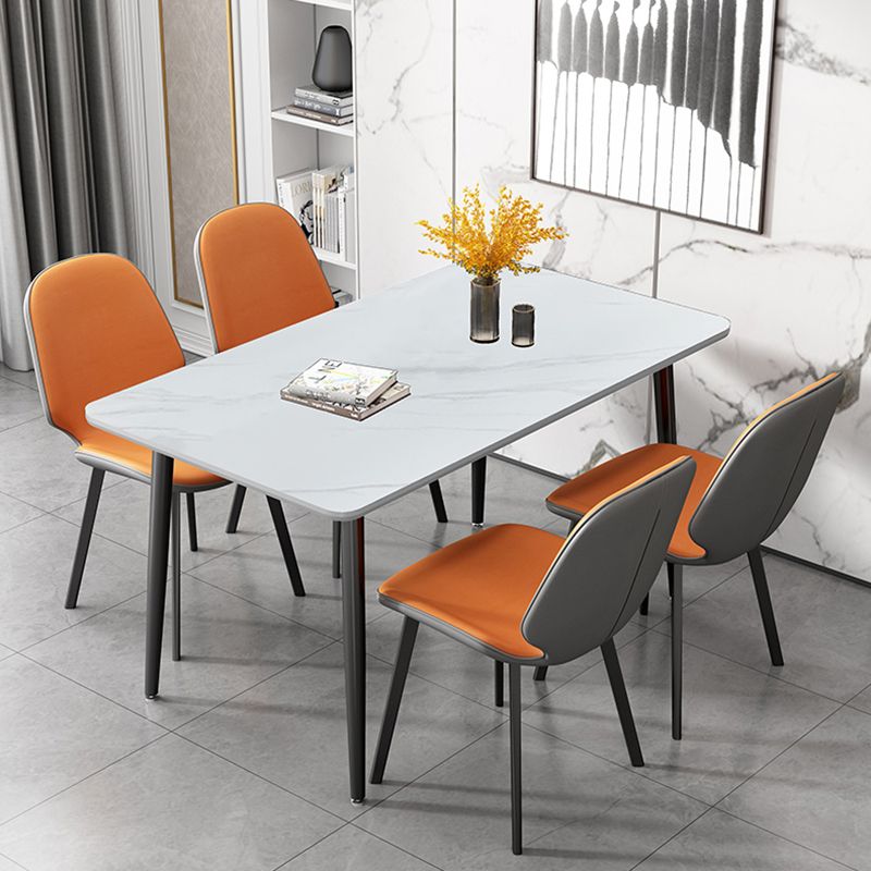 Rectangular Modern Style Sintered Stone Dining Table Dining Furniture with 4 Legs Metallic Base Clearhalo ' dining_table' 'Dining Tables & Seating' 'Dining Tables' 'furn' 'furn_dining_table' 'Furniture' 'furniture_dining_table' 'Kitchen & Dining Furniture' 'kitchen&dining_furn' 'kitchen' 'kitchen_dining_table' 1200x1200_aa99579a-aae6-4754-a7ab-43dd025a9a4c