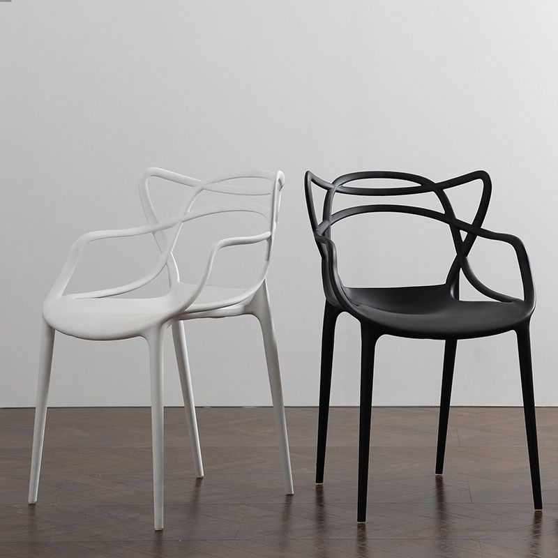 Nordic Plastic Open Back Dining Side Chair 33"H Dining Chair for Restaurant Clearhalo ' kitchen&dining_furn' 'Dining Chairs' 'Dining Tables & Seating' 'dining_chair' 'furn' 'furn_dining_chair' 'Furniture' 'furniture_dining_chair' 'Kitchen & Dining Furniture' 'kitchen' 1200x1200_aa995bc4-bec0-49cf-8e01-a64fc57b9e65