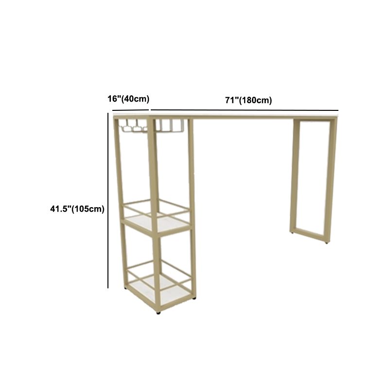 Glam 1/3 Pieces Bar Table Set Rectangle Stone Counter Table with Stools for Dining Room Clearhalo 'Bar Furniture' 'furn' 'furn_home_bar_bar_sets' 'Furniture' 'Home Bars & Bar Sets' 'home_bar_bar_sets' 'Kitchen & Dining Furniture' 1200x1200_aa9a800d-19aa-42fc-a4a7-296950be5f55