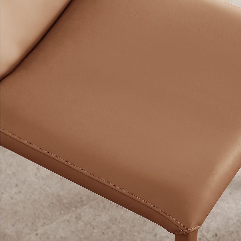 Designer Style Home Leather Side Chair Matte Finish Solid Back Dining Chair Clearhalo ' kitchen&dining_furn' 'Dining Chairs' 'Dining Tables & Seating' 'dining_chair' 'furn' 'furn_dining_chair' 'Furniture' 'furniture_dining_chair' 'Kitchen & Dining Furniture' 'kitchen' 1200x1200_aa9bcc1e-647b-4f65-a932-34e59a3ce838