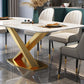 Modern Sintered Stone Dining Table Rectangular Dining Table Set with X-shaped Metal Frame Clearhalo 'Dining Room Sets' 'Dining Tables & Seating' 'dining_room_set' 'furn' 'furn_dining_room_set' 'Furniture' 'furniture_dining_room_set' 'Kitchen & Dining Furniture' 'kitchen&dining_furn' 'kitchen' 1200x1200_aa9c00b7-8135-494b-bf7d-3592690e816f