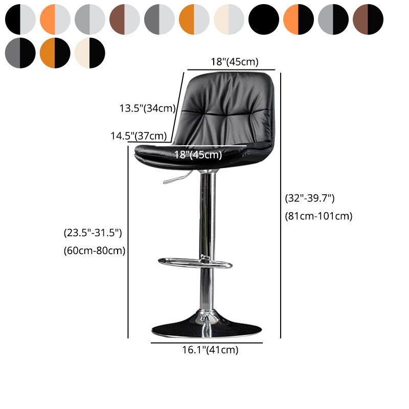 Indoor Adjustable Swivel Bar Stool Bucket Footrest Backrest Counter Stool Clearhalo 'Bar Furniture' 'Bar Stools' 'bar_stools' 'furn' 'furn_bar_stools' 'furniture_bar_stools' 'Kitchen & Dining Furniture' 'kitchen&dining_furn' 'kitchen' 'kitchen_furn' Furniture' 1200x1200_aa9c4ee7-4b22-4347-9cf4-670e1a511308