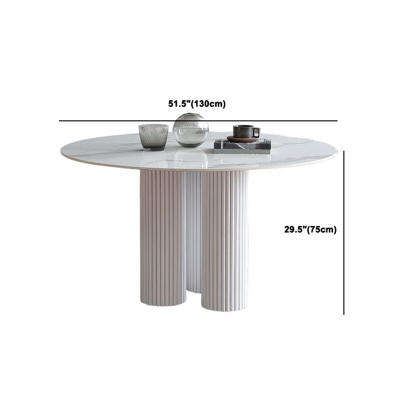 Set di tavoli da pranzo al coperto bianco rotondo in pietra moderna 1/2/3/5 pezzi Dinette Set