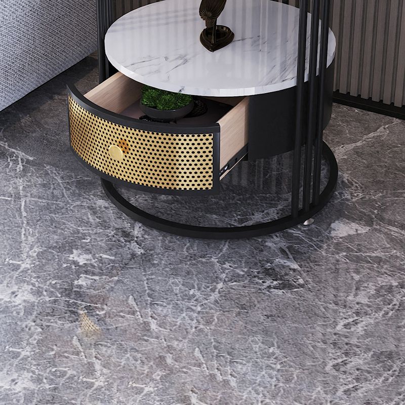 Modern Accent Table Nightstand Open Storage Nightstand with Drawer Clearhalo 'Bedroom Furniture' 'furn' 'furn_night_stand' 'Furniture' 'night_stand' 'Nightstands' 1200x1200_aa9edaa7-32a2-4174-8c1c-6dddde1caf46