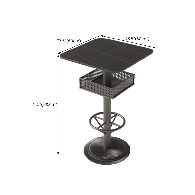 Industrial Style Bar Wine Table Black Bar Dining Table with Storage Clearhalo 'Bar Furniture' 'Bar Tables' 'bar_tables' 'furn' 'furn_bar_tables' 'Furniture' 'Kitchen & Dining Furniture' 1200x1200_aa9ef9a6-5c95-48a7-979f-9221dfcae8d4