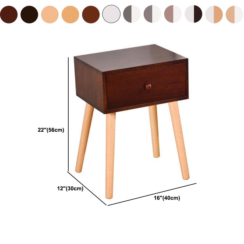 Modern 18 Inch H Nightstand Solid Wood 1-Drawer Night Table with Legs Clearhalo 'Bedroom Furniture' 'furn' 'furn_night_stand' 'Furniture' 'night_stand' 'Nightstands' 1200x1200_aa9f4477-92a8-4707-b689-1df5e84c73f6