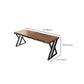 Industrial Solid Wood Office Desk 27,6-inch brede schrijfbureau met ijzeren benen