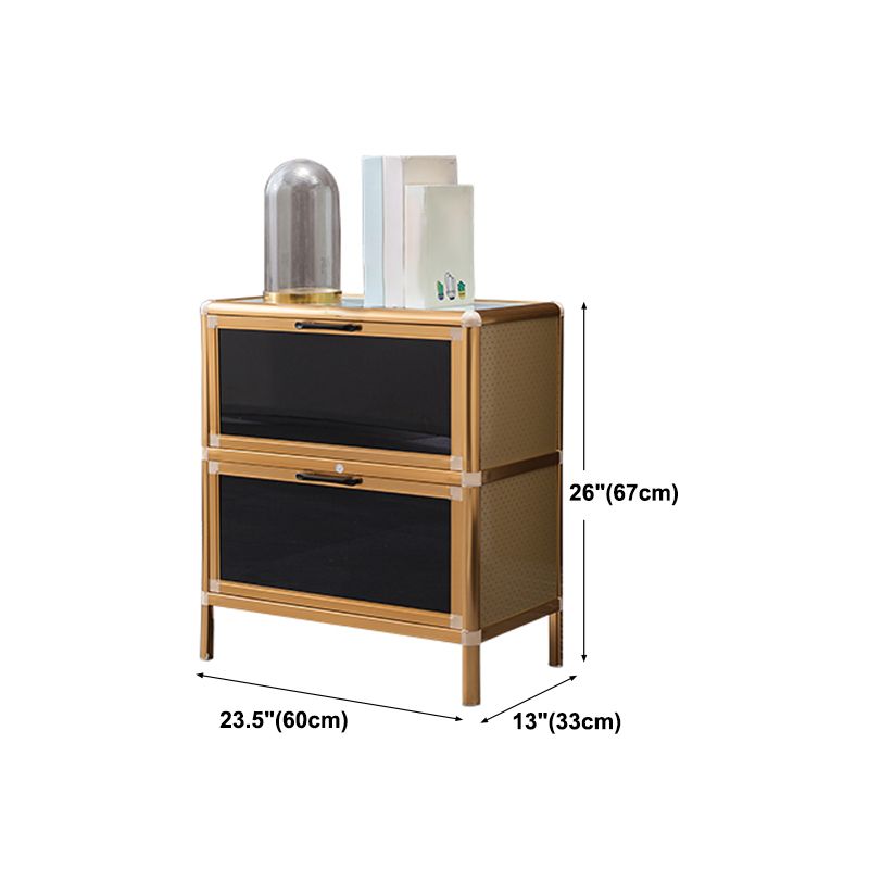 Glass Door Metal Sideboard Glam Buffet Server Cabinet with Storage for Kitchen Clearhalo 'buffet_sideboard' 'Buffets & Sideboards' 'furn' 'furn_buffet_sideboard' 'Furniture' 'furniture_buffet_sideboard' 'Kitchen & Dining Furniture' 1200x1200_aaa27d8e-7dce-44a8-a0a1-07e5e9409176