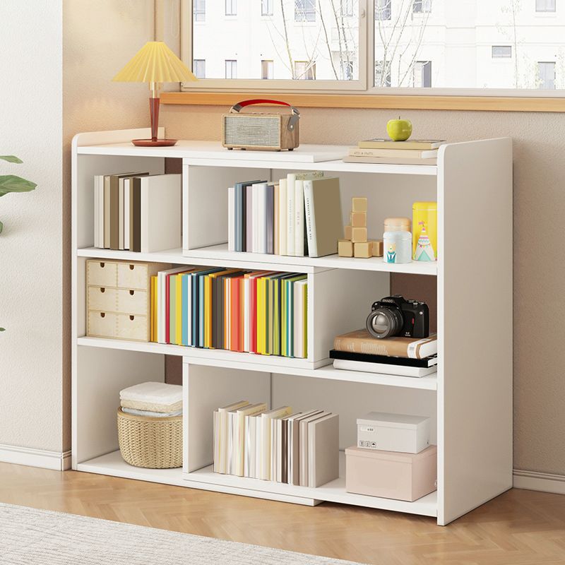 Modern Wood Horizontal Book Shelf Closed Back Shelf Bookcase