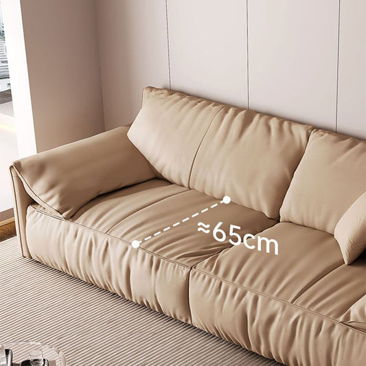 本物の革2シーターソリッドカラータイトシートピロートップアームソファ