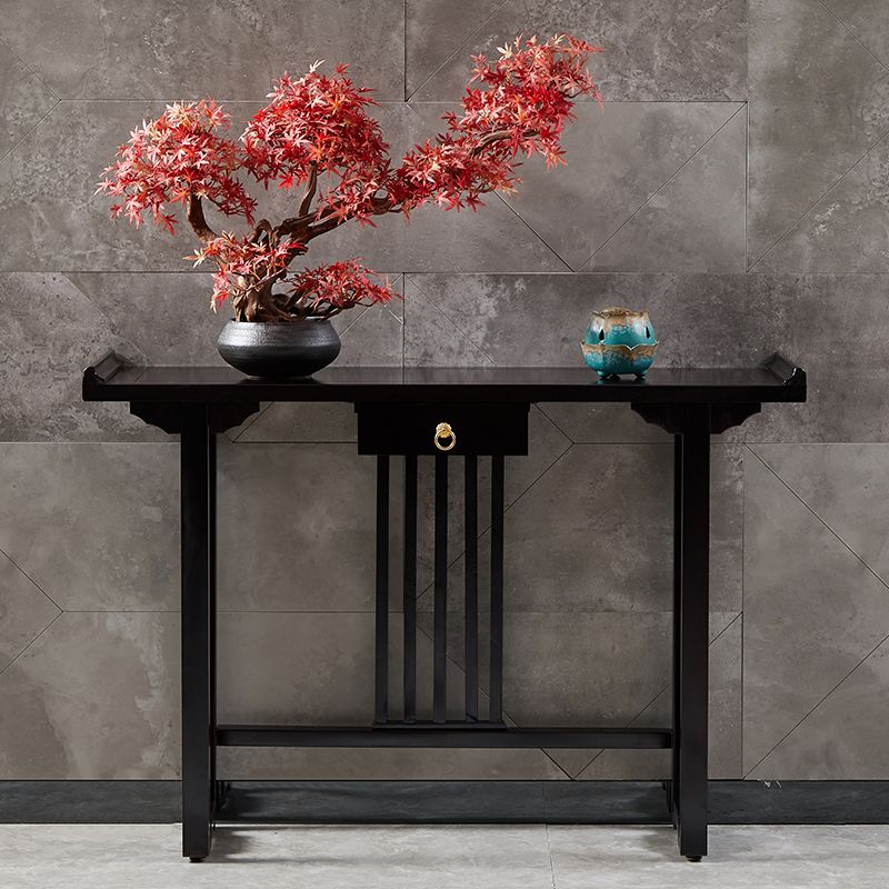 Rectangle Contemporary Console Table Dark Brown Wood Console Sofa Table