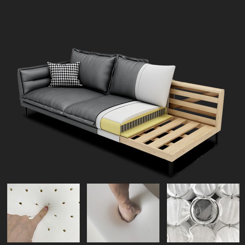 Standard Contemporary Square Arm Stain Resistant Settee Couch with Pillows Clearhalo 'furn' 'furn_sofas' 'Furniture' 'Living Room Furniture' 'Sofa' 'sofas' 1200x1200_aaa3fbc1-9a8b-4175-bb2b-f053c5f979d8