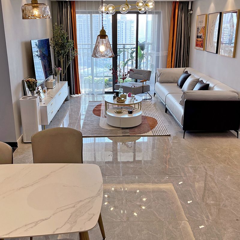 17.72 "H TV Stand Glam Console White TV White TV con 4 cajones para sala de estar