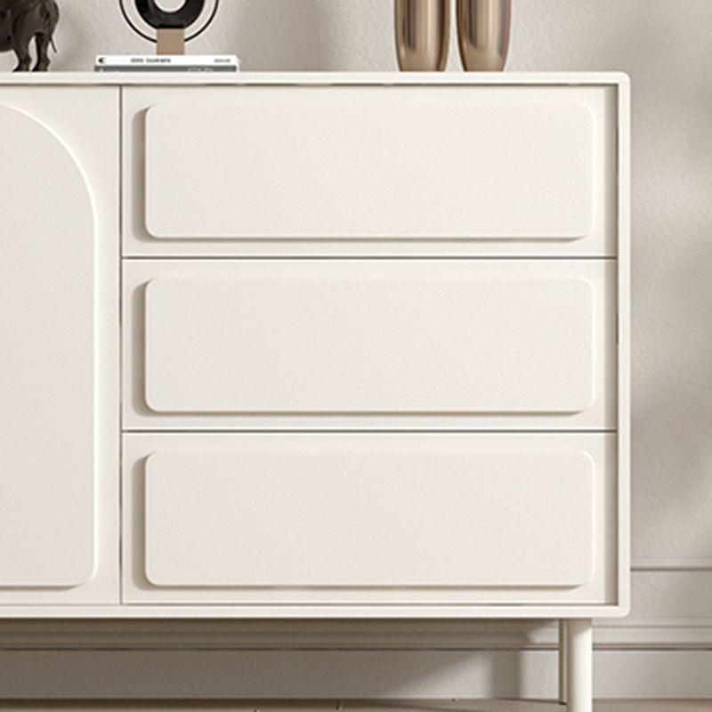 Moderno server di pranzo in legno ingegnerizzato in ingegnerizzazione del buffet bianco rettangolare