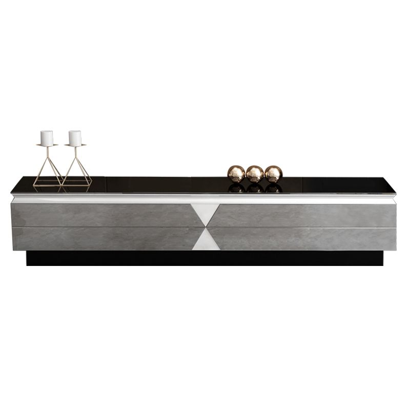 Glass and Wood TV Console Gorgeous Style Home Closed Black TV Stand Console Clearhalo 'furn' 'furn_tv_stands_entertainment_centers' 'Furniture' 'Living Room Furniture' 'TV Stands & Entertainment Centers' 'TV Stands & Media Storage Furniture' 'tv_stands_entertainment_centers' 1200x1200_aaa9a1e2-ac5b-474d-a2ac-68b9eb7eadee