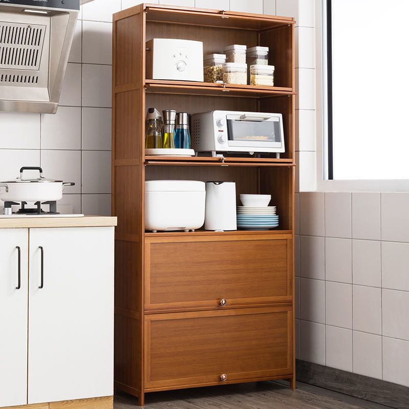 Sideboard moderna di bambù marrone Sideboard da pranzo con porta per soggiorno