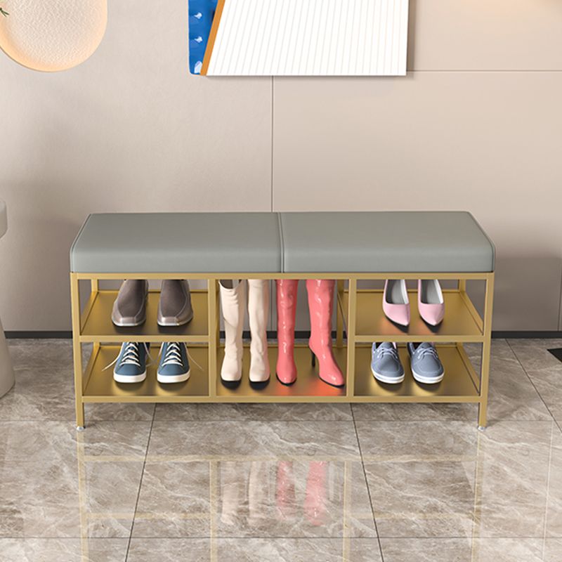 Modern Entryway Bench Cushioned Metal Seating Bench , 12.5 inch Width Clearhalo 'Benches' 'Chairs & Seating' 'furn' 'furn_benches' 'Furniture' 'Living Room Furniture' 1200x1200_aaab0d40-49c2-4cfe-855b-e2a3de1c8c17