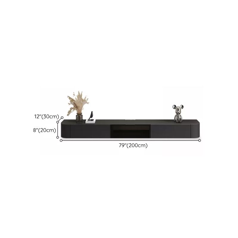 Modern Wall-mounted TV Media Stand 16" W Wood Black TV Stand with Drawers Clearhalo 'furn' 'furn_tv_stands_entertainment_centers' 'Furniture' 'Living Room Furniture' 'TV Stands & Entertainment Centers' 'TV Stands & Media Storage Furniture' 'tv_stands_entertainment_centers' 1200x1200_aaab5501-ba5e-4ca5-af81-77fe7f0723e9