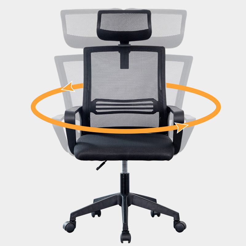 Black Contemporary Office Chair Breathable Air Grid Upholstered Desk Chair Clearhalo 'furn' 'furn_office_chair' 'Furniture' 'Office Chairs' 'Office Furniture' 'office_chair' 1200x1200_aaab9c6d-d0f5-4870-bf5b-3d704a02b909