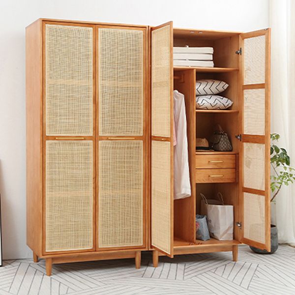 Freestanding Natural Solid Wood Wardrobe Modern Multifunctional Wardrobe Clearhalo 'Armoires & Wardrobes' 'armoires_wardrobes' 'Bedroom Furniture' 'furn' 'furn_armoires_wardrobes' 'Furniture' 1200x1200_aaad22a2-3d3a-4a9d-a37b-4688f3324220