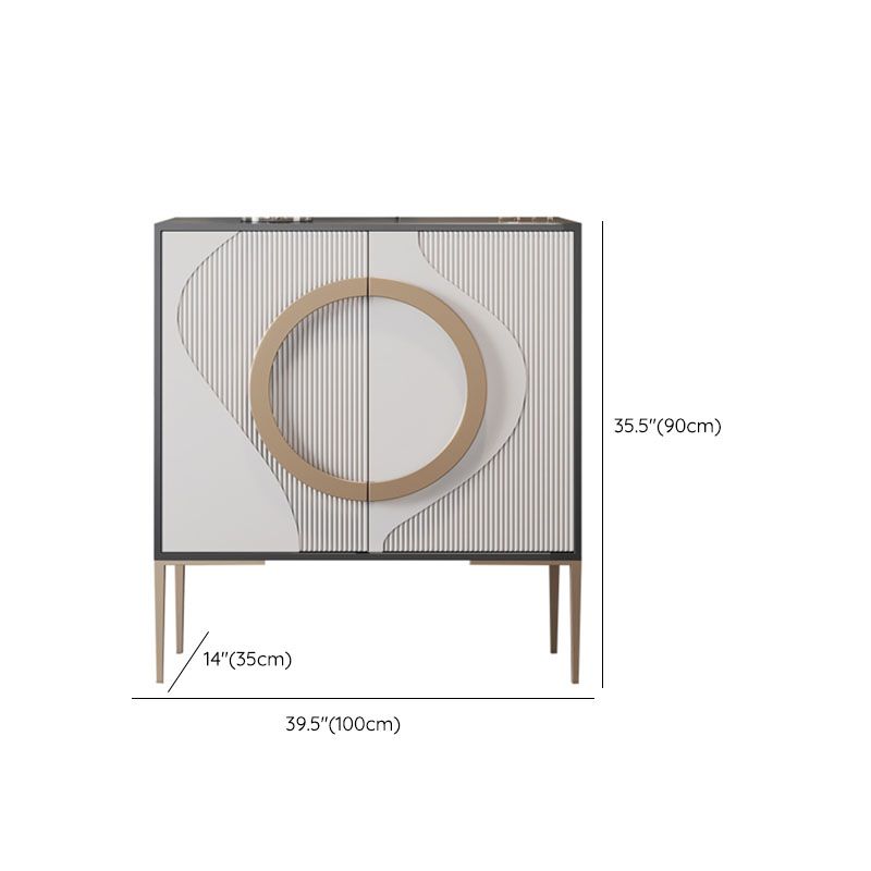 Glam Style Buffet Stand Engineered Wood Sideboard Buffet , 13.8" X 35.4" H Clearhalo 'buffet_sideboard' 'Buffets & Sideboards' 'furn' 'furn_buffet_sideboard' 'Furniture' 'Kitchen & Dining Furniture' 1200x1200_aab2ebd5-c6be-467f-969f-a9efe3502ec6