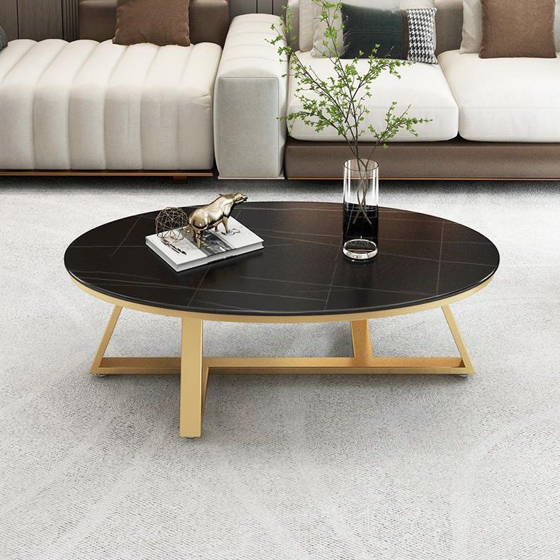 17.7" Tall Iron Cross Legs Cocktail Table Oval Slate Top Coffee Table Clearhalo 'Coffee & Accent Tables' 'Coffee Tables' 'coffee_tables' 'furn' 'furn_coffee_tables' 'Furniture' 'Living Room Furniture' 1200x1200_aab3941b-131e-4788-b1e6-55612a121413