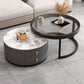 Modern Round Glass Cocktail Table Set Iron Frame Coffee Table with Drawers Clearhalo 'Coffee & Accent Tables' 'Coffee Tables' 'coffee_tables' 'furn' 'furn_coffee_tables' 'Furniture' 'Living Room Furniture' 1200x1200_aab54c8f-6333-4530-95ac-dfe4e5a8c696