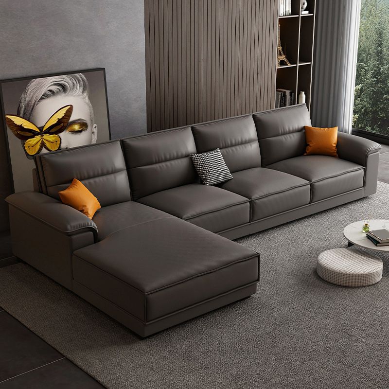 70,87 "Faux Cuir Pillow Top ARM Sectionals - Couch de section gris