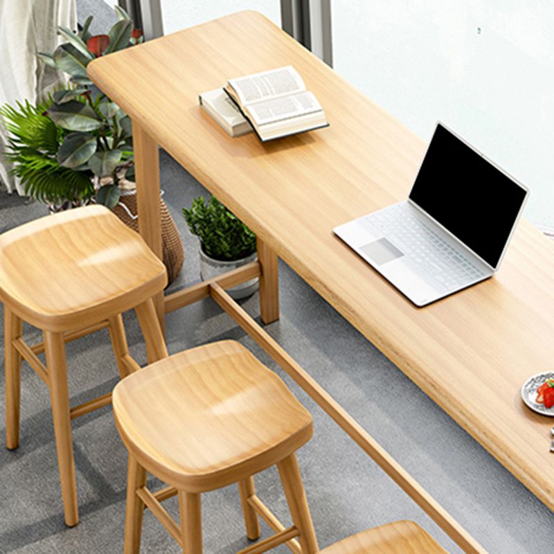 Eigentijdse bar-eettafel voor binnen, rechthoekig houten aanrechttafel