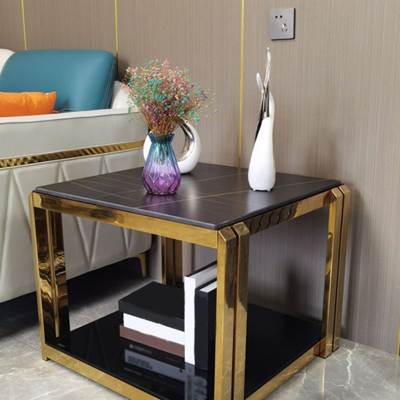 Table de glamour en pierre supérieure en acier