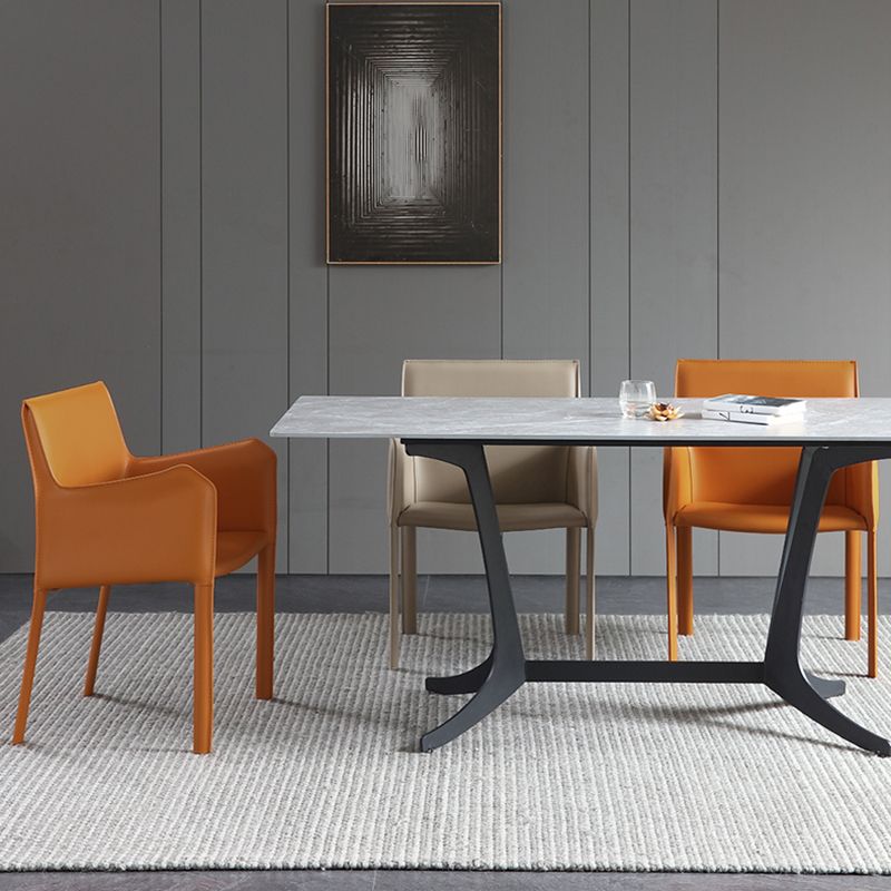 Modern Metal Dining Room Chairs Arm Leather Dining Chair for Restaurant Use (Set of 2) Clearhalo ' kitchen&dining_furn' 'Dining Chairs' 'Dining Tables & Seating' 'dining_chair' 'furn' 'furn_dining_chair' 'Furniture' 'furniture_dining_chair' 'Kitchen & Dining Furniture' 'kitchen' 1200x1200_aab72270-f8d7-4e45-ac9d-1140119c71cb