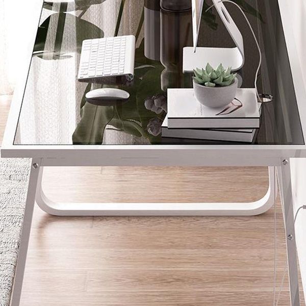 Bureau d'écriture en miroir contemporain Verre rectangulaire pour le bureau