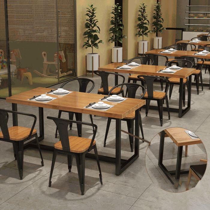 Juego de mesa de madera rectangular industrial 1/2/5 piezas de comedor para cocina